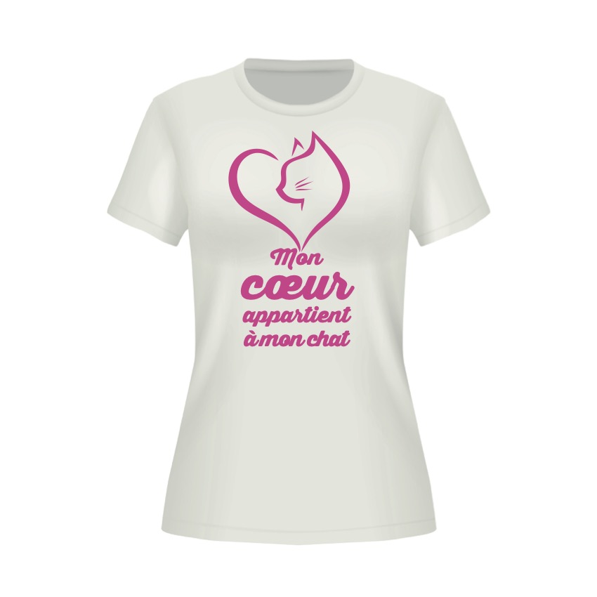Misty & catchou tee shirt femme_mon coeur blanc