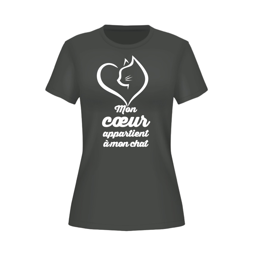 Misty & catchou tee shirt femme_mon coeur gris
