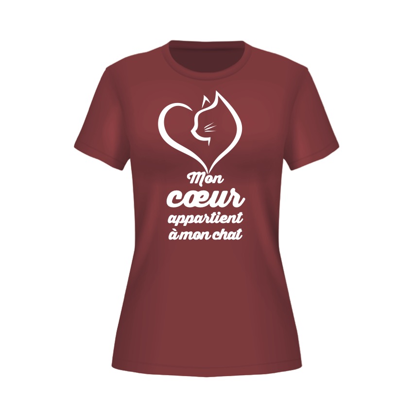 Misty & catchou tee shirt femme_mon coeur rouge