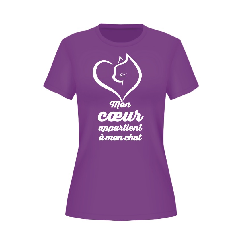Misty & catchou tee shirt femme_mon coeur violet